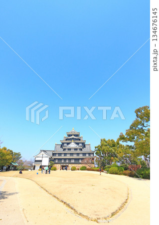 岡山県岡山市、岡山城の風景 岡山県岡山市、岡山城の風景 134676145