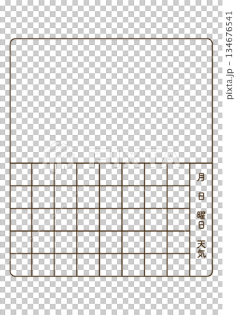 白紙の絵日記の枠線 134676541