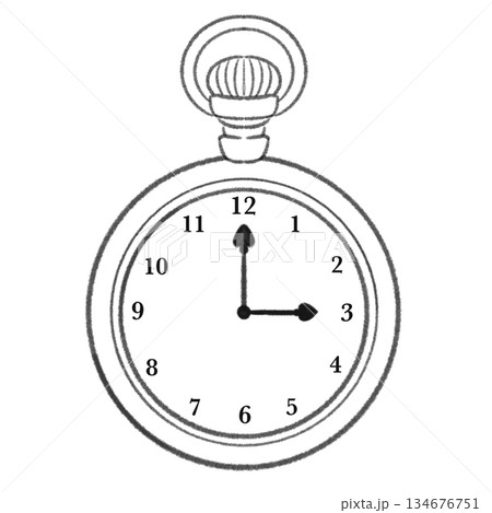 シンプルな時計のイラスト 134676751