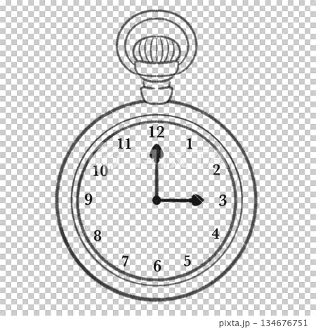 シンプルな時計のイラスト 134676751
