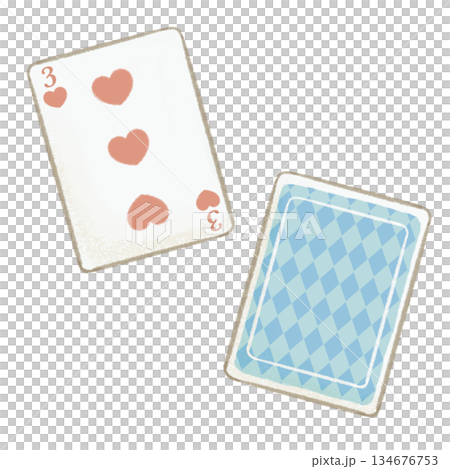 Three of Hearts, a playing card used in games Three of Hearts, a playing card used in games 134676753