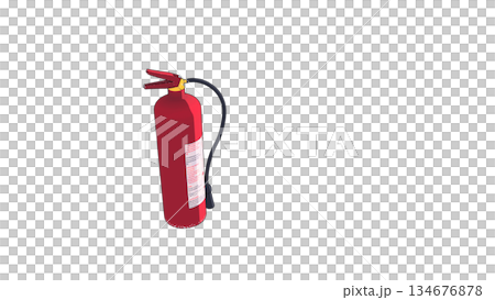 赤い消火器のイラスト 赤い消火器のイラスト 134676878
