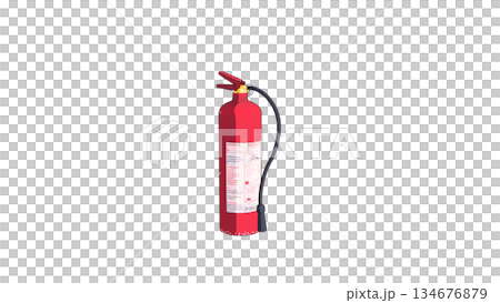 横から見た赤い消火器のイラスト 134676879