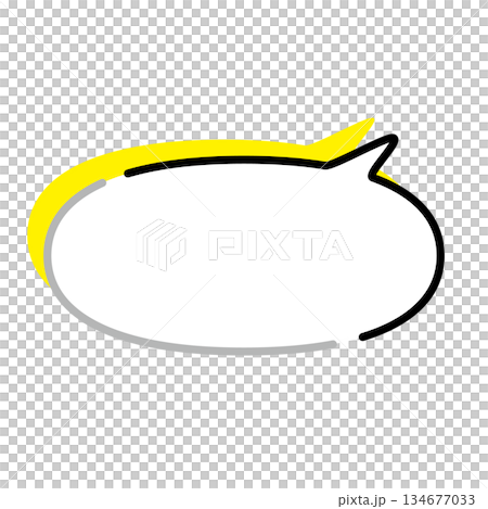 Simple speech bubble illustration, horizontal, oval 134677033