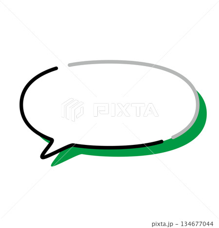 シンプルな吹き出しのイラスト　横長　楕円形 134677044