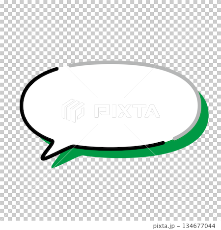 シンプルな吹き出しのイラスト　横長　楕円形 134677044