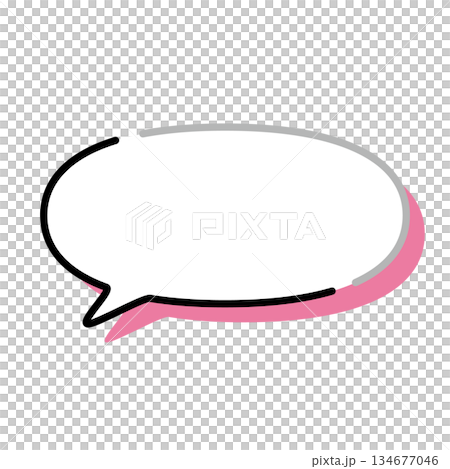 Simple speech bubble illustration, horizontal, oval 134677046