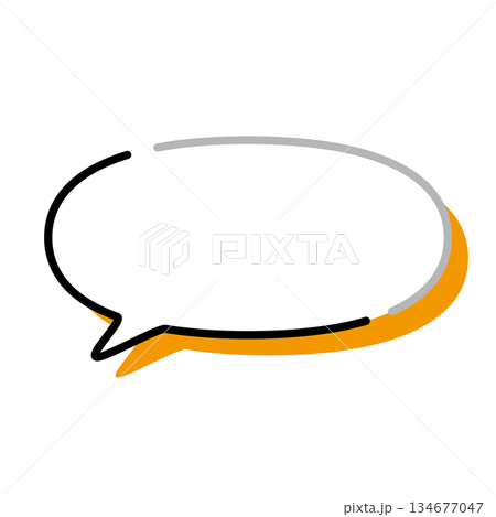 シンプルな吹き出しのイラスト 横長 楕円形 シンプルな吹き出しのイラスト 横長 楕円形 134677047