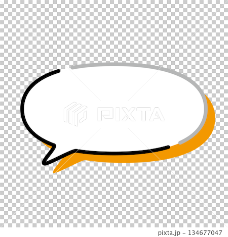 Simple speech bubble illustration, horizontal, oval Simple speech bubble illustration, horizontal, oval 134677047