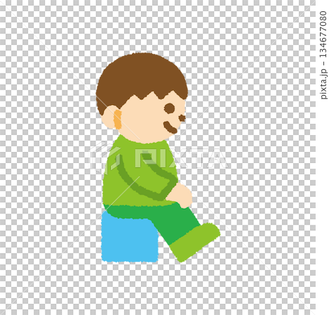Child sitting boy sideways hand drawn pastel character icon Child sitting boy sideways hand drawn pastel character icon 134677080