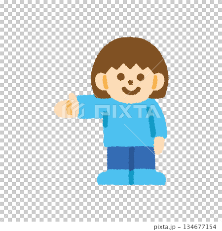 Child, instruction, girl, front, hand-drawn, pastel, character icon Child, instruction, girl, front, hand-drawn, pastel, character icon 134677154