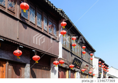 中国にある蘇州のとても美しい街並み風景 134677369