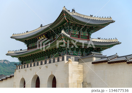 韓国ソウルにある景福宮のとても美しい風景 134677536
