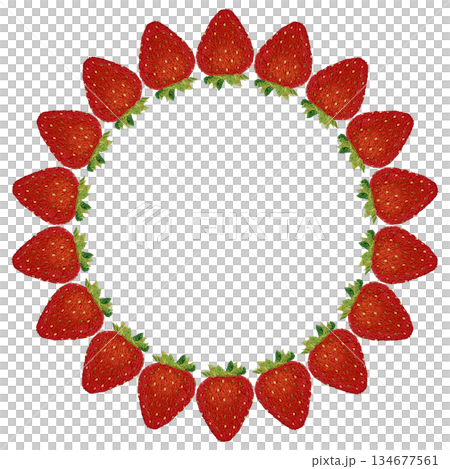 【草莓框】手工刺繡插畫素材 【草莓框】手工刺繡插畫素材 134677561