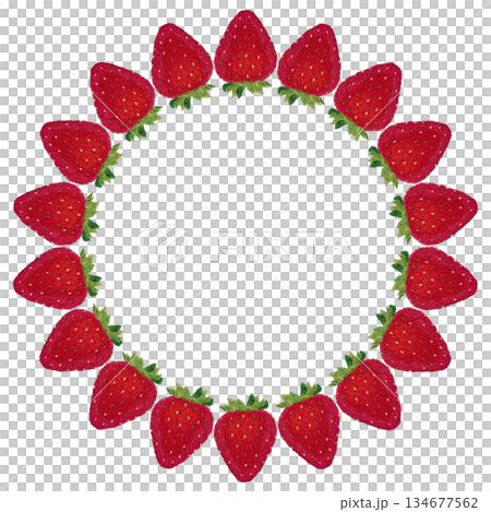 【草莓框】手工刺繡插畫素材 【草莓框】手工刺繡插畫素材 134677562