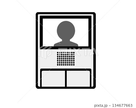 人物が映っているインターホンのイラスト 人物が映っているインターホンのイラスト 134677663