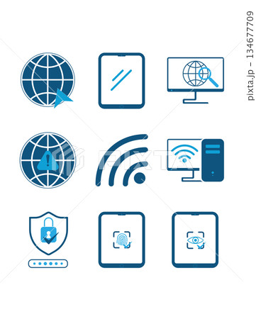 Technology icon set,Flat global connectivity and network technology icon set Technology icon set,Flat global connectivity and network technology icon set 134677709