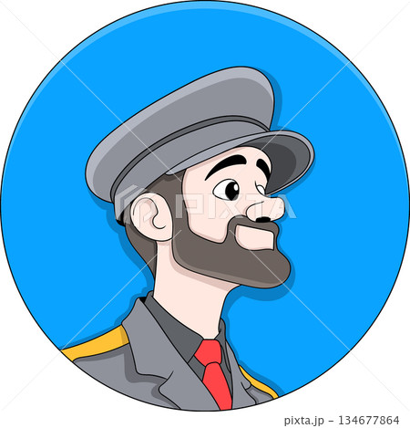 Friendly Police Officer Cartoon Logo Illustration Icon Friendly Police Officer Cartoon Logo Illustration Icon 134677864