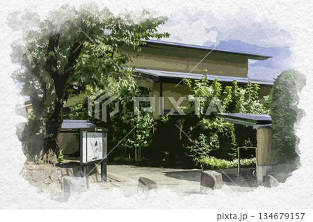 水彩画風　大宮　さいたま市大宮盆栽美術館　埼玉県さいたま市 134679157