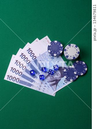 Casino game in the South Korea, won money, chips, cards. Gambling in casinos in the Korea Casino game in the South Korea, won money, chips, cards. Gambling in casinos in the Korea 134679811