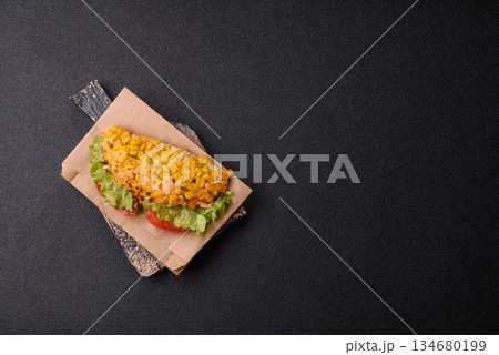Mexican corn tortilla tacos with tuna, chicken, or beef. Corn tacos as a background Mexican corn tortilla tacos with tuna, chicken, or beef. Corn tacos as a background 134680199