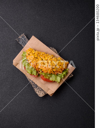 Mexican corn tortilla tacos with tuna, chicken, or beef. Corn tacos as a background Mexican corn tortilla tacos with tuna, chicken, or beef. Corn tacos as a background 134680200