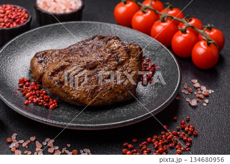 Food, grilled beef steak, roast meat for lunch. Grilled beef steak Food, grilled beef steak, roast meat for lunch. Grilled beef steak 134680956