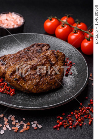 Food, grilled beef steak, roast meat for lunch. Grilled beef steak 134680959