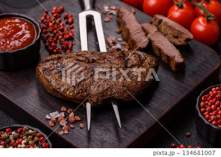 Food, grilled beef steak, roast meat for lunch. Grilled beef steak 134681007