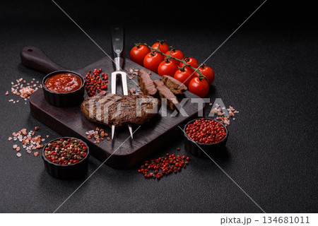 Food, grilled beef steak, roast meat for lunch. Grilled beef steak Food, grilled beef steak, roast meat for lunch. Grilled beef steak 134681011