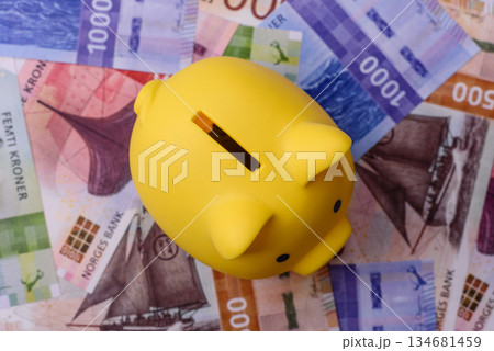 Money, currency of Norway, Norwegian krone banknotes. Norway, Norwegian money Money, currency of Norway, Norwegian krone banknotes. Norway, Norwegian money 134681459