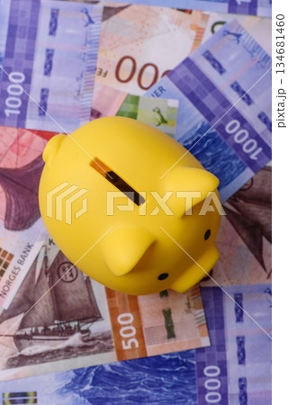 Money, currency of Norway, Norwegian krone banknotes. Norway, Norwegian money Money, currency of Norway, Norwegian krone banknotes. Norway, Norwegian money 134681460