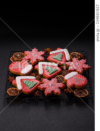Gingerbread, Christmas cookies, or sweets for a festive family table. Christmas gingerbread 134681927