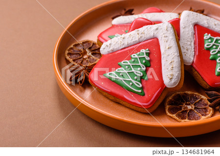 Gingerbread, Christmas cookies, or sweets for a festive family table. Christmas gingerbread 134681964