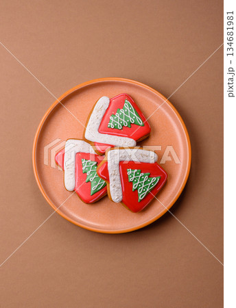 Gingerbread, Christmas cookies, or sweets for a festive family table. Christmas gingerbread 134681981