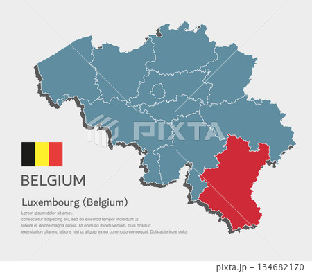 Vector map of Belgium - Luxembourg Province 134682170