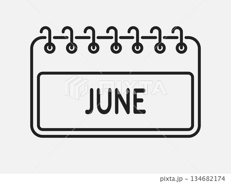 Vector template icon page calendar - June month 134682174