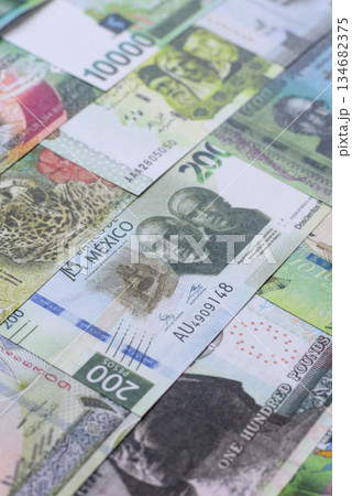 Money background, currency, paper banknotes from different countries. Money cash currency, green Money background, currency, paper banknotes from different countries. Money cash currency, green 134682375