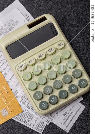 Calculator, money and expense calculations, tax form completion. Calculator, expense calculations Calculator, money and expense calculations, tax form completion. Calculator, expense calculations 134682483
