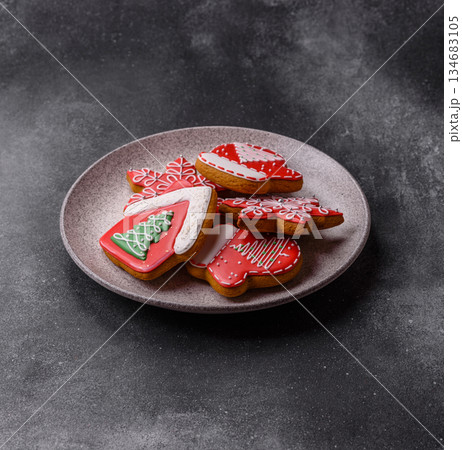 Gingerbread, Christmas cookies, and ornamental holiday baked goods. Christmas gingerbread 134683105