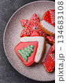 Gingerbread, Christmas cookies, and ornamental holiday baked goods. Christmas gingerbread 134683108