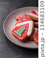 Gingerbread, Christmas cookies, and ornamental holiday baked goods. Christmas gingerbread 134683109