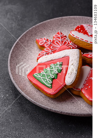 Gingerbread, Christmas cookies, and ornamental holiday baked goods. Christmas gingerbread 134683109