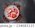 Gingerbread, Christmas cookies, and ornamental holiday baked goods. Christmas gingerbread 134683115