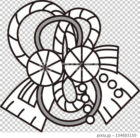 [Monochrome illustration] Shimenawa 134683150