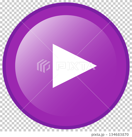 Shiny purple circular Play icon button symbol isolated on transparent background. Shiny purple circular Play icon button symbol isolated on transparent background. 134683870