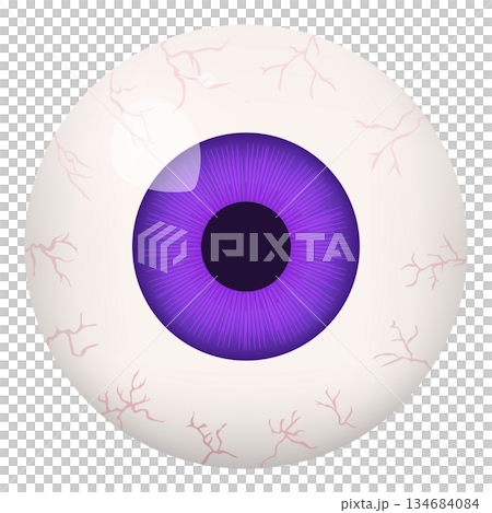 Illustration of an eyeball with a purple iris 134684084