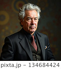 AI generated White elderly businessman executive portrait in tailored suit 134684424