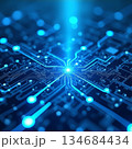 AI generated Closeup shot showcasing advanced neural and quantum computing components 134684434