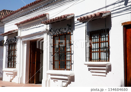 Beautiful colonial streets of the Heritage Town of Santa Cruz de Mompox in Colombia. Beautiful colonial streets of the Heritage Town of Santa Cruz de Mompox in Colombia. 134684680